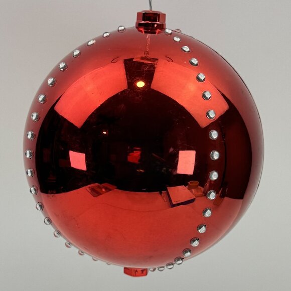 Unbranded Other - Large Red LED Christmas Ornament Ball 6" Hanging Motion Lights Battery Timer